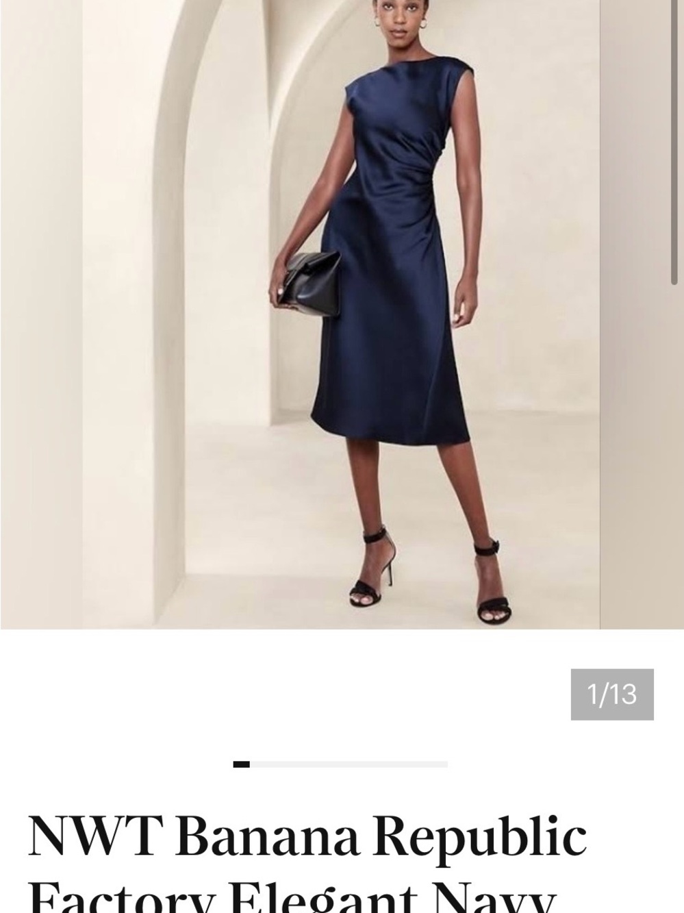 Banana Republic Factory Navy Midi Sheath Dress